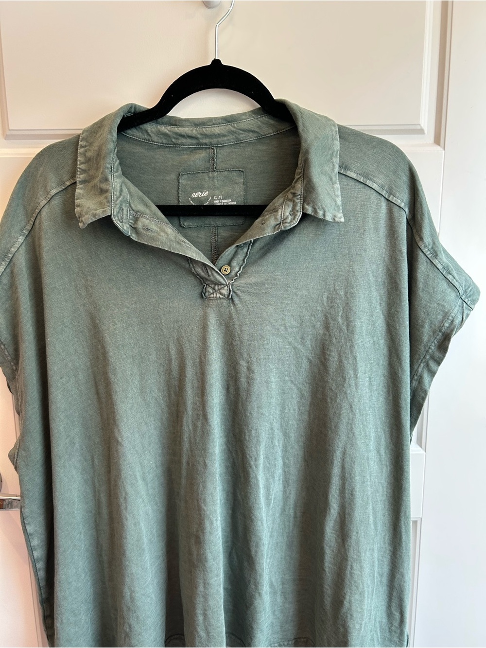 aerie Sage Green Short-Sleeve Polo